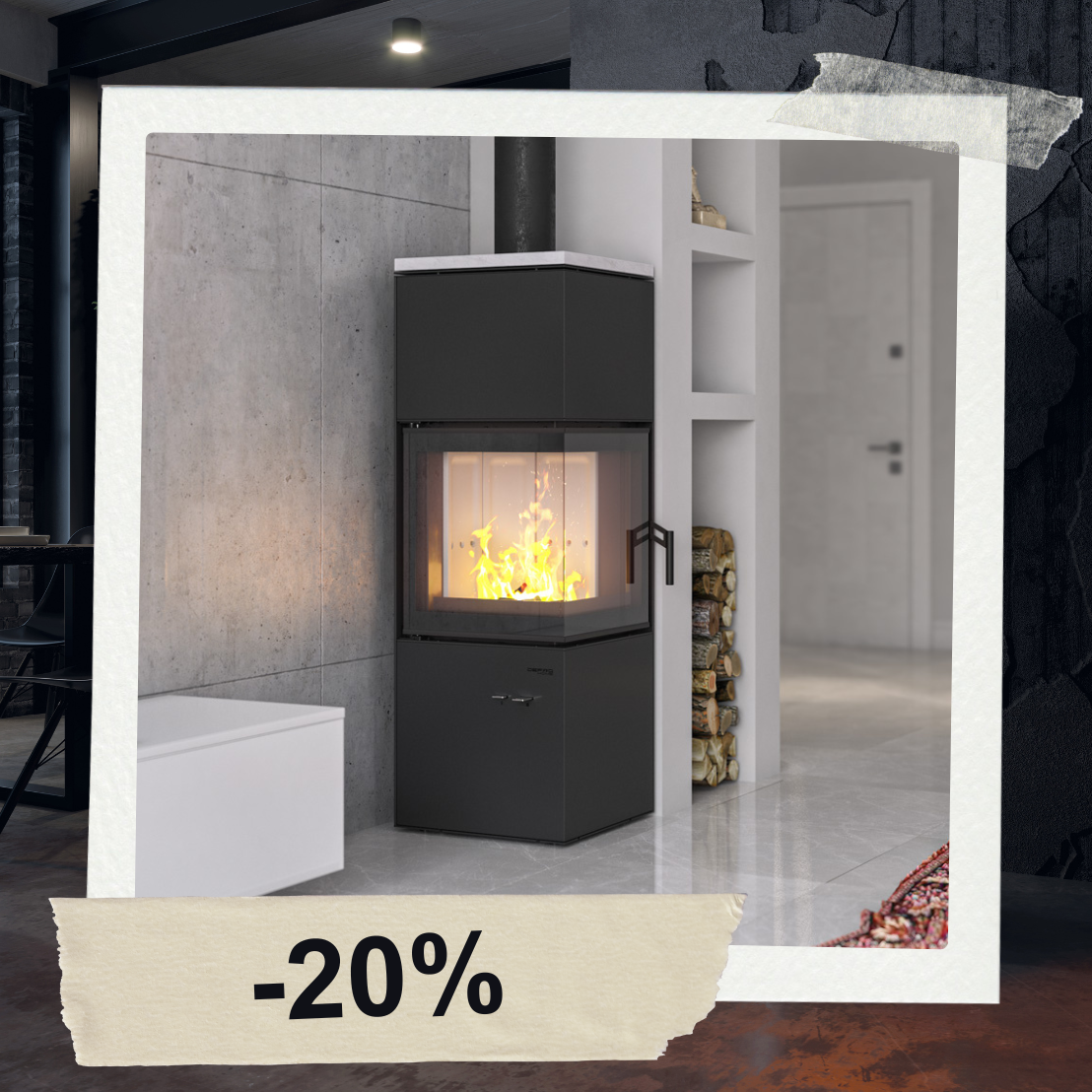 ODPRODAJA KAMINSKA PEČ NA DRVA QUADROOM - DEFRO HOME - Trend Kamini